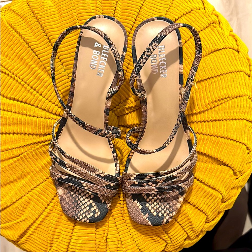Bleeker & Bond Snakeskin Strappy Sandals